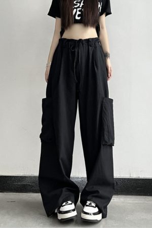 Style Core Aesthetics, New Style Trends - Pantalon Cargo Parachute Punk