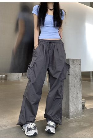 Style Core Aesthetics, New Style Trends - Pantalon Cargo Parachute Y2K