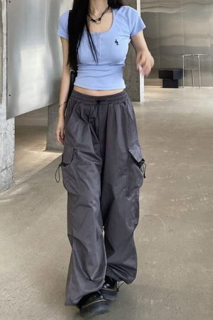 Style Core Aesthetics, New Style Trends - Pantalon Cargo Parachute Y2K