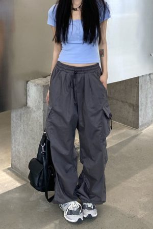 Style Core Aesthetics, New Style Trends - Pantalon Cargo Parachute Y2K