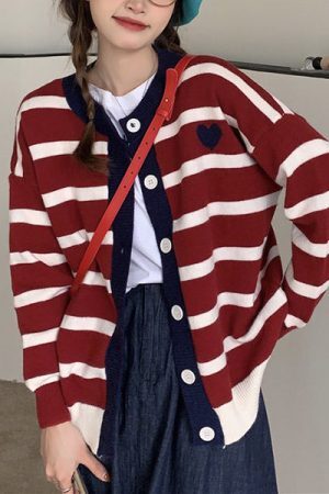 Style Core Aesthetics, New Style Trends - Paris Striped Cardigan