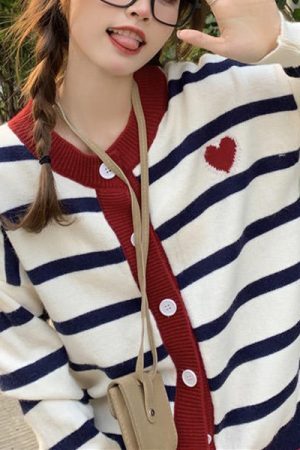 Style Core Aesthetics, New Style Trends - Paris Striped Cardigan