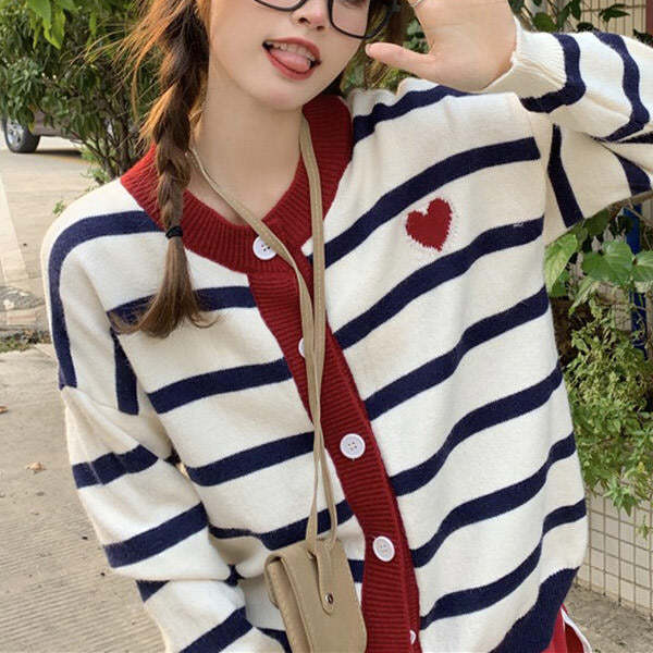 Style Core Aesthetics, New Style Trends - Paris Striped Cardigan