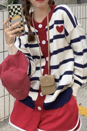 Style Core Aesthetics, New Style Trends - Paris Striped Cardigan