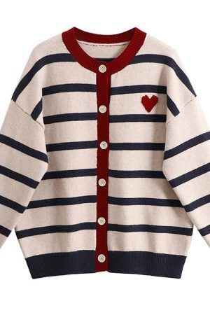 Style Core Aesthetics, New Style Trends - Paris Striped Cardigan