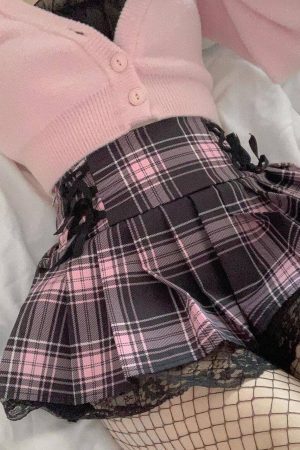 Style Core Aesthetics, New Style Trends - Pastel Goth Pleated Mini Skirt