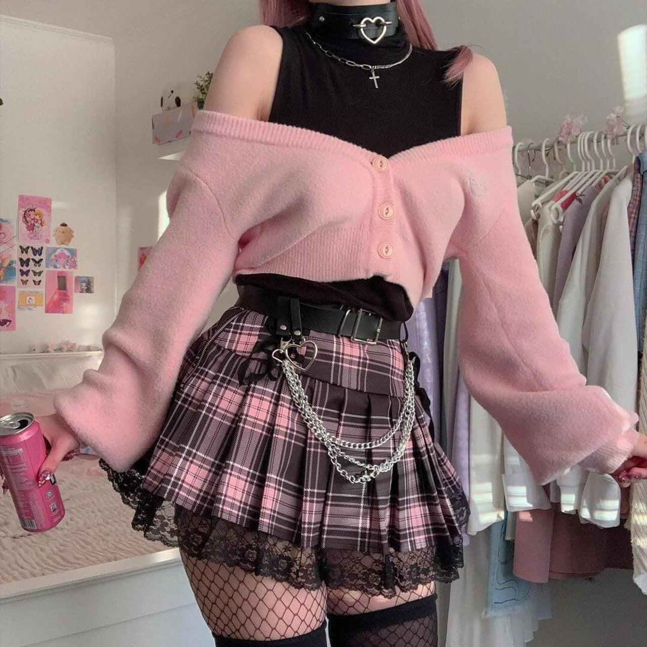 Style Core Aesthetics, New Style Trends - Pastel Goth Pleated Mini Skirt Style Core Aesthetics, New Style Trends - Pastel Goth Pleated Mini Skirt