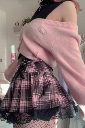 Style Core Aesthetics, New Style Trends - Pastel Goth Pleated Mini Skirt