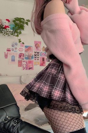 Style Core Aesthetics, New Style Trends - Pastel Goth Pleated Mini Skirt