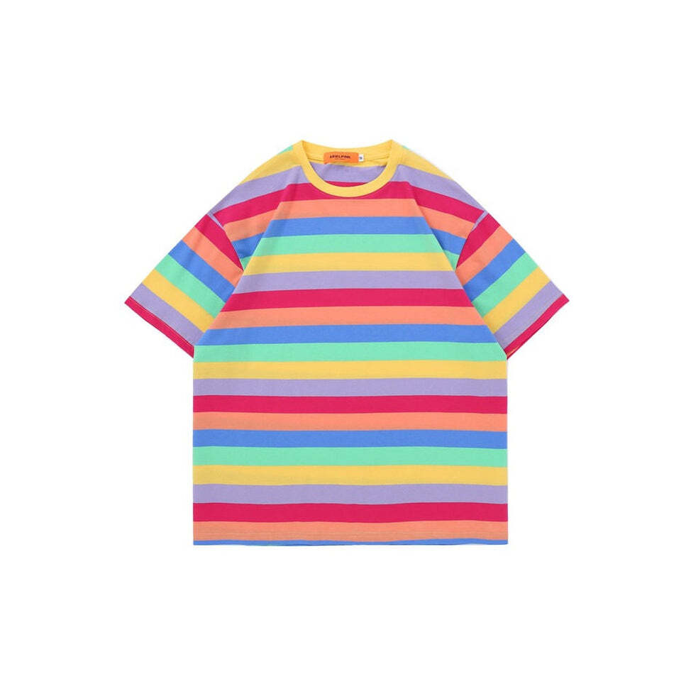 Style Core Aesthetics, New Style Trends - Pastel Oversized Stripe T-Shirt