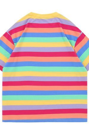 Style Core Aesthetics, New Style Trends - Pastel Oversized Stripe T-Shirt