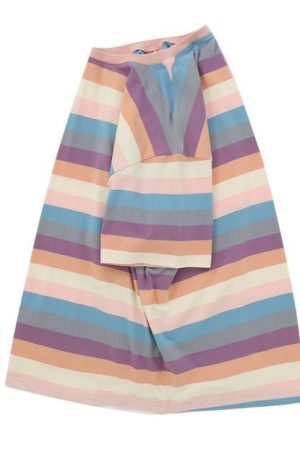 Style Core Aesthetics, New Style Trends - Pastel Oversized Stripe T-Shirt