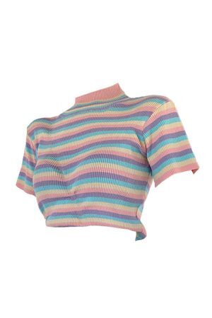 Style Core Aesthetics, New Style Trends - Pastel Sweetz Ribbed Top