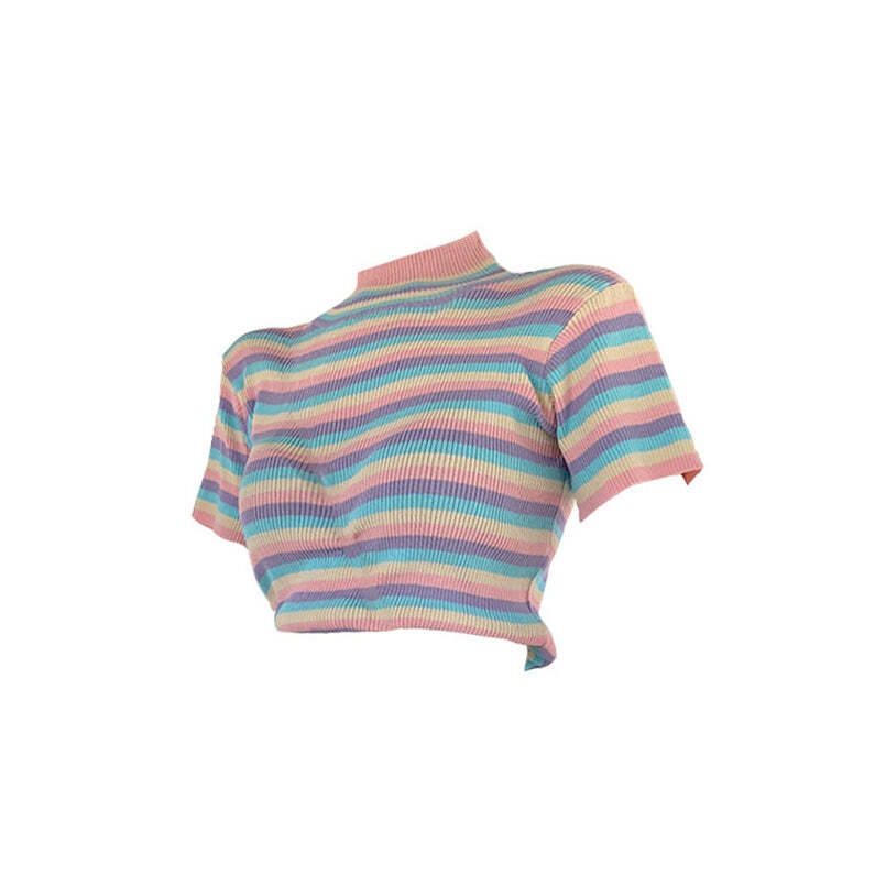 Style Core Aesthetics, New Style Trends - Pastel Sweetz Ribbed Top