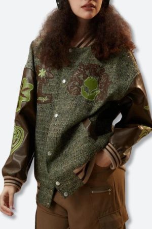 Style Core Aesthetics, New Style Trends - Patchwork Bomber Jacket