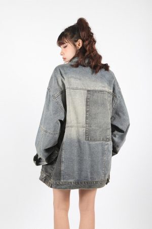 Style Core Aesthetics, New Style Trends - Patchwork Oversized Denim Jacket