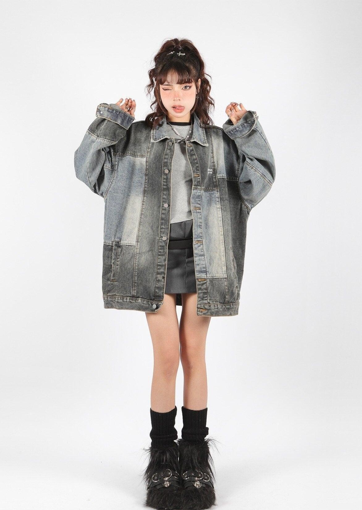 Style Core Aesthetics, New Style Trends - Patchwork Oversized Denim Jacket Style Core Aesthetics, New Style Trends - Patchwork Oversized Denim Jacket