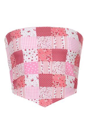 Style Core Aesthetics, New Style Trends - Patchwork Scarf Tube Top