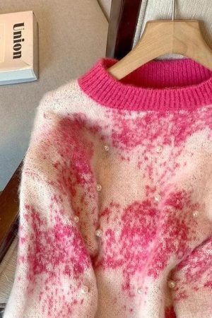 Style Core Aesthetics, New Style Trends - Pearl Beaded Soft Touch Knitted Sweater