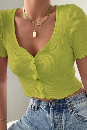 Style Core Aesthetics, New Style Trends - Personality Crisis Ribbed Top