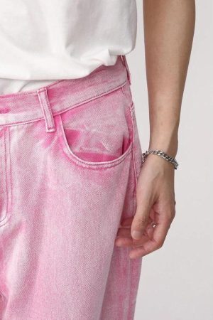 Style Core Aesthetics, New Style Trends - Pink Denim Jacket & Pants Two Piece Set