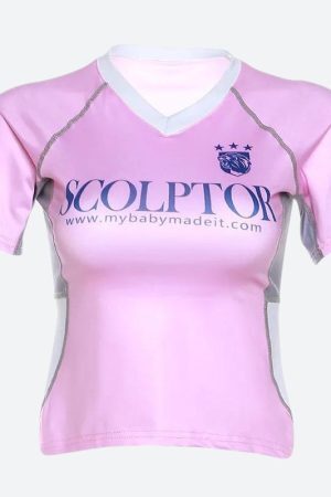 Style Core Aesthetics, New Style Trends - Pink Jersey Top