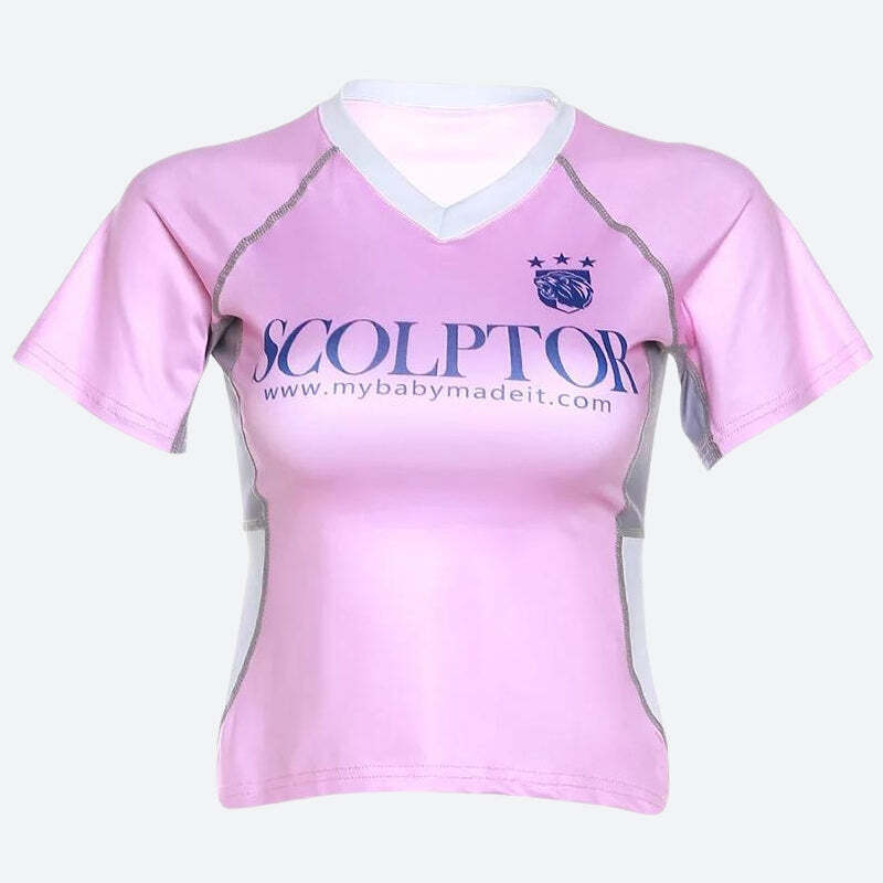 Style Core Aesthetics, New Style Trends - Pink Jersey Top Style Core Aesthetics, New Style Trends - Pink Jersey Top