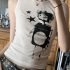 Style Core Aesthetics, New Style Trends - Pixel Robot Star White Cropped Tank Top