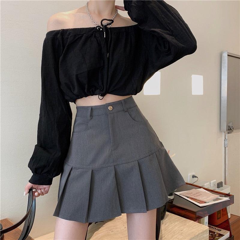 Style Core Aesthetics, New Style Trends - Pleated College Mini Skirt