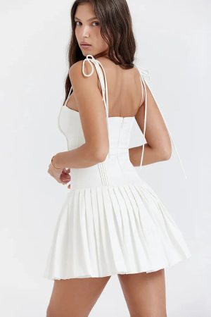 Style Core Aesthetics, New Style Trends - Pleated Corset Mini Dress