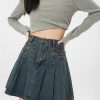 Style Core Aesthetics, New Style Trends - Pleated Denim Mini Skirt