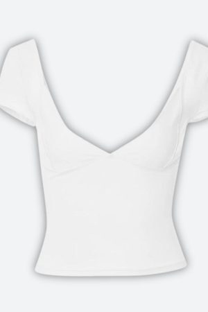 Style Core Aesthetics, New Style Trends - Plunge Neck Bodycon Top