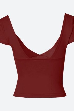 Style Core Aesthetics, New Style Trends - Plunge Neck Bodycon Top