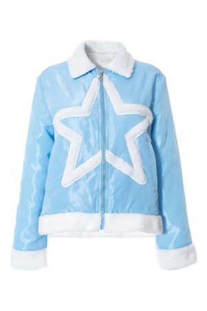 Style Core Aesthetics, New Style Trends - Plush Star Trim Design Jacket