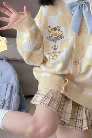 Style Core Aesthetics, New Style Trends - Pompurin Buttoned Yellow Cardigan