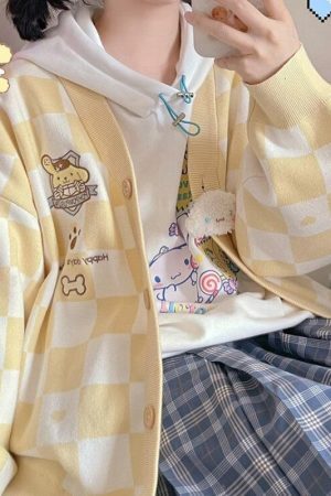 Style Core Aesthetics, New Style Trends - Pompurin Buttoned Yellow Cardigan