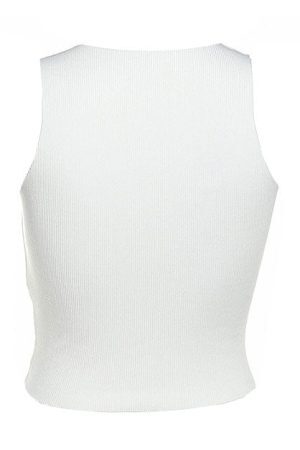 Style Core Aesthetics, New Style Trends - Portrait Mode Button Ribbed Top