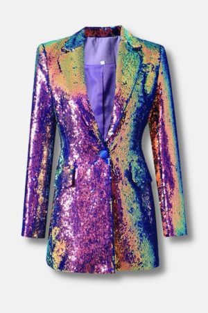 Style Core Aesthetics, New Style Trends - Premium Sequin Long Blazer