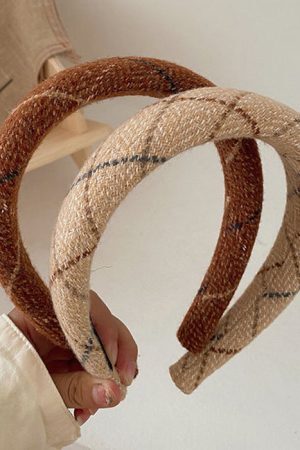 Style Core Aesthetics, New Style Trends - Preppy Aesthetic Plaid Headband