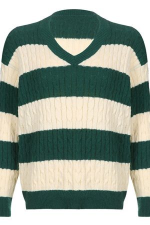 Style Core Aesthetics, New Style Trends - Preppy Girl Striped Jumper