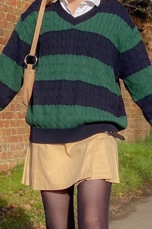 Style Core Aesthetics, New Style Trends - Preppy Girl Striped Jumper