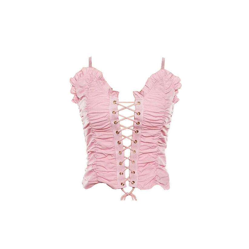 Style Core Aesthetics, New Style Trends - Princess Lace Up Top