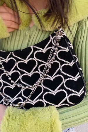 Style Core Aesthetics, New Style Trends - Prizia | Sac à épaule imprimé coeur