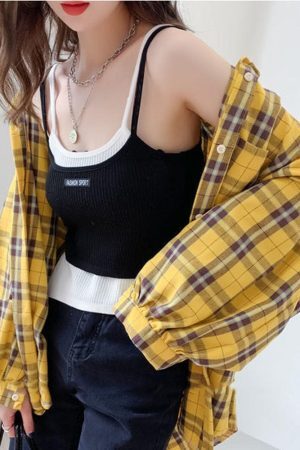 Style Core Aesthetics, New Style Trends - Puff Sleeve Plaid Shirt