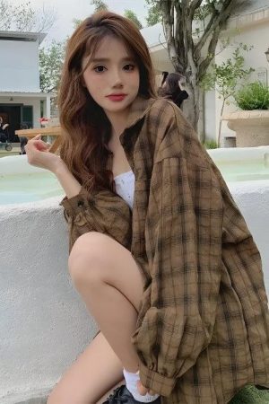 Style Core Aesthetics, New Style Trends - Puff Sleeved Plaid Shirt