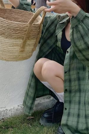 Style Core Aesthetics, New Style Trends - Puff Sleeved Plaid Shirt