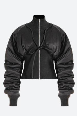 Style Core Aesthetics, New Style Trends - Puffer Corduroy Zip-Up Jacket