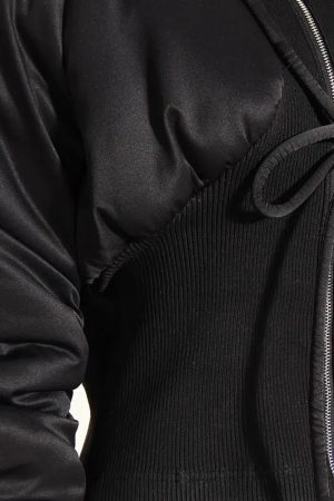 Style Core Aesthetics, New Style Trends - Puffer Corduroy Zip-Up Jacket