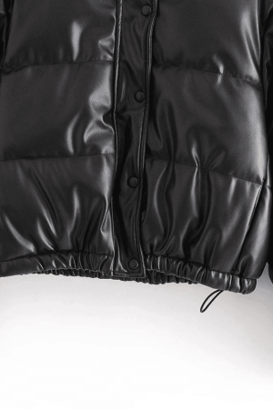 Style Core Aesthetics, New Style Trends - Puffer Jacket Pu Leather Puffer Jacket
