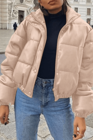 Style Core Aesthetics, New Style Trends - Puffer Jacket Pu Leather Puffer Jacket
